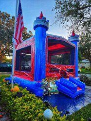 Photo 1672338061965 1672342840 13' x 13' Bounce House (Red, Grey & Blue)