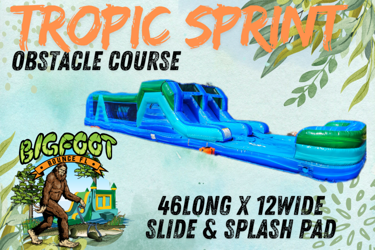 46ft Tropic Sprint Inflatable Obstacle Course